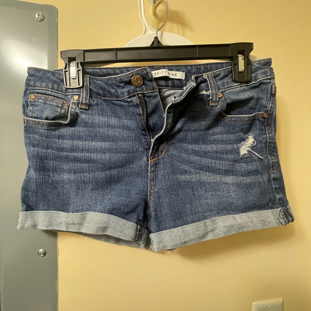 Celebrity Pink Distressed Blue Jean Shorts
